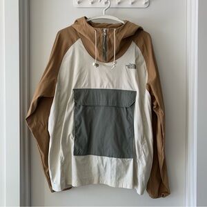 The North Face Tan and Gray Hooded Pullover
